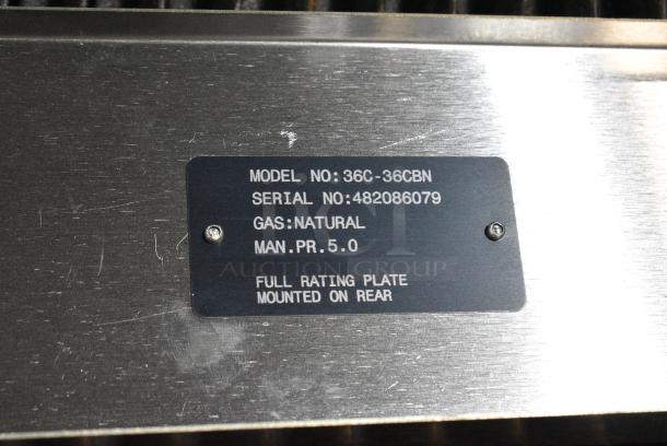 LIKE NEW! Vulcan 36C-36CBN Stainless Steel Endurance Natural Gas Powered Charbroiler Grill with Oven and 12" Cabinet Base. 275,000 BTU. - Image 8 of 8