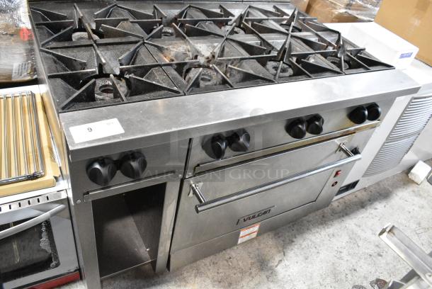 Vulcan 48C-8BP Stainless Steel Commercial Natural Gas Powered 8 Burner Range w/ Convection Oven. - Image 12 of 13