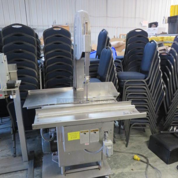 One Biro Meat/Bone Bandsaw On Casters. 220 Volt. 3 Phase. Model# 3334. - Image 1 of 5