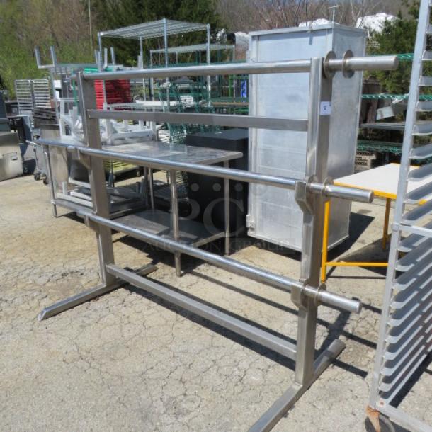 One Stainless Steel Packaging Bagging Station With 3 Rollers. 80X40X61 - Image 1 of 1