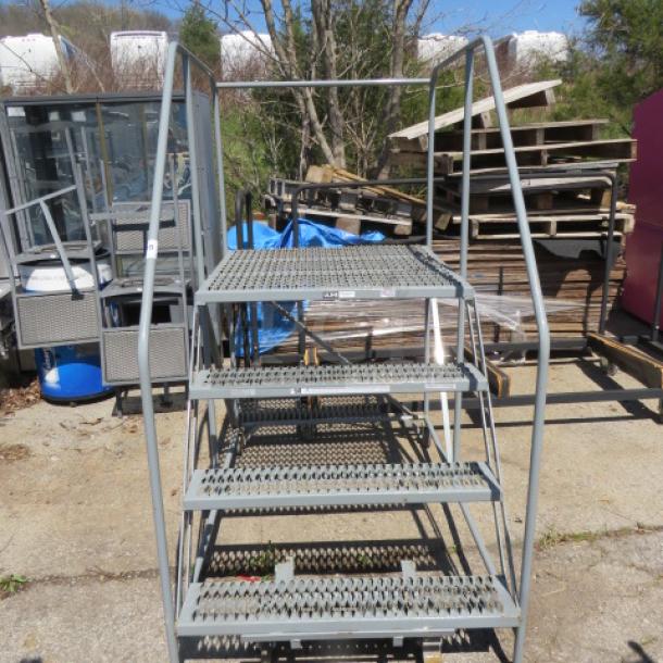 One Uline 4 Step Warehouse Ladder On Casters. - Image 1 of 2