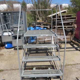 One Uline 4 Step Warehouse Ladder On Casters.