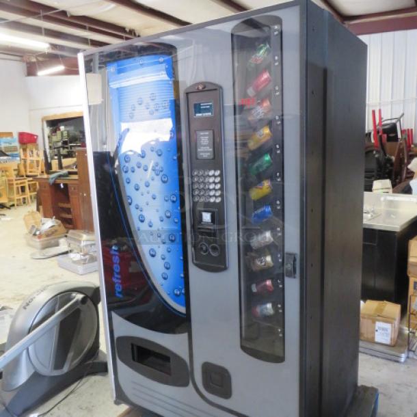 One FSI Refrigerated Soda  Vending Machine With 10 Selections. Model# 3151. 115 Volt. With Key. - Image 1 of 5