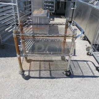 One Metro Cart With 3 Shelves On Casters. 18X34X32