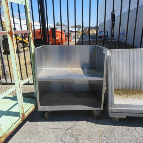 One Stainless Steel 2 Shelf Cart On Casters. 27.5X18X32 - Image 1 of 1