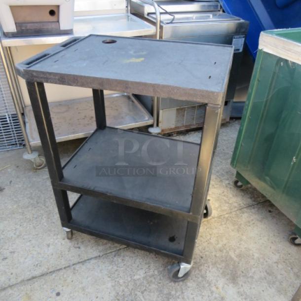 One TUFFY 3 Shelf Poly Cart On Casters. 26.5X18X34.5 - Image 1 of 1