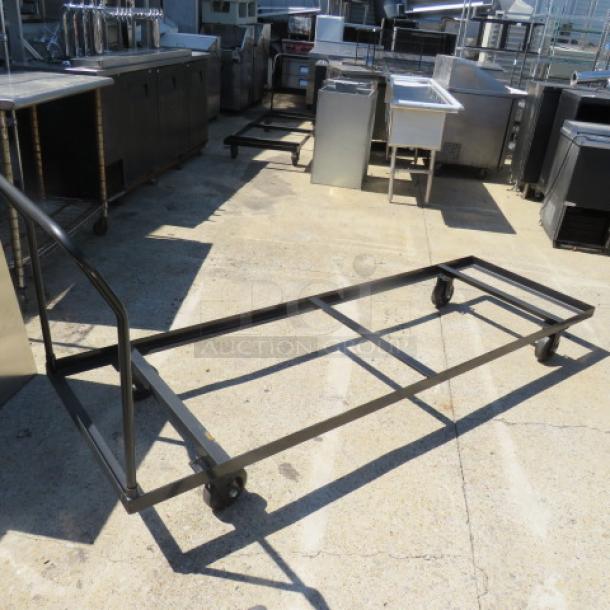 One Black Metal Cart On Casters. 93.5X30X38 - Image 1 of 1