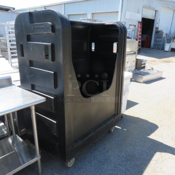 One Black Poly  Registry Cart On Casters. 49X27.5X67 - Image 2 of 2