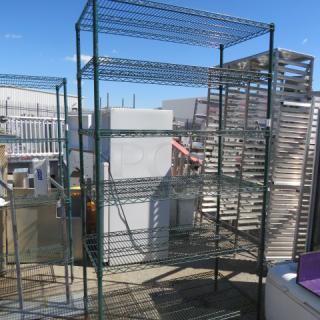 One Green Metro Shelf With 6 Shelves. 48X24X86.5