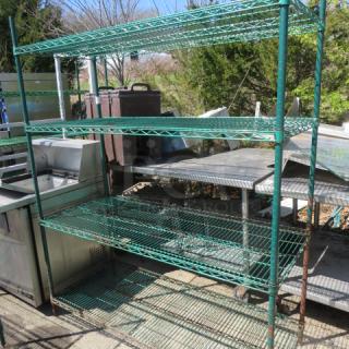 One Green Metro Shelf With 4 Shelves. 60X24X74.5