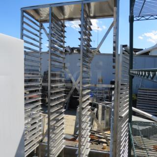 One Stainless Steel Triple Rack. 48X20X90