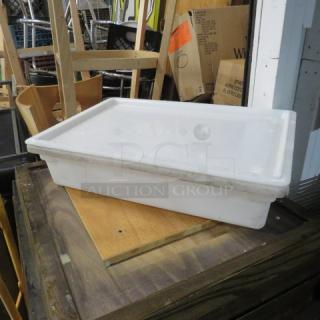 One 8.75 Gallon Food Storage Container With Lid.