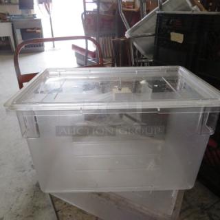 One 21.5 Gallon Food Storage Container With Lid.