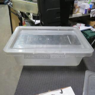 One 3.5 Gallon Carlisle Food Storage Container With Lid.