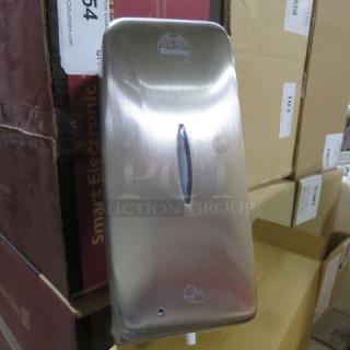 One NEW Bradley Stainless Steel Automatic Hands Free Soap Dispenser. #6A01-110000.