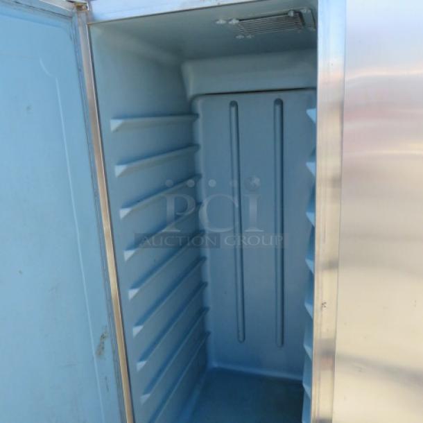 One Delfield 3 Door Cooler With 9 Racks On Casters. Model# 6076-S. 115 Volt. 76X33X80 - Image 3 of 3