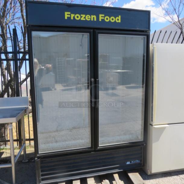 One True 2 Door Glass Display Freezer With 6 Racks. Model# GDM-49F-LD. 115/208-230 Volt. 1 Phase. Unable To Test. 54X30X82. $8018.57 - Image 1 of 2
