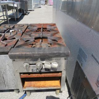 One 2 Burner Natural Gas 2 Burner Range. 18X43X24.