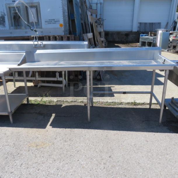One Stainless Steel Table With Back Splash. 90X30X43 - Image 1 of 1