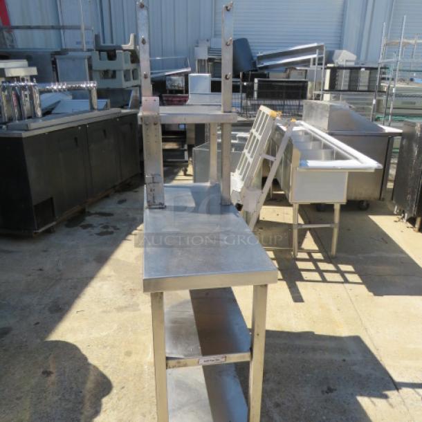 One Stainless Steel Table With 2 SS Over Shelves, 2 SS Under Shelves And 6 Hooks. 42X16X68 - Image 1 of 2
