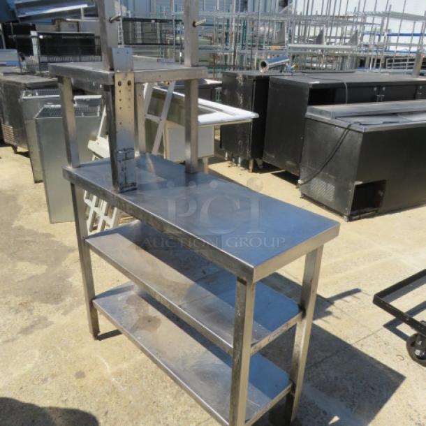 One Stainless Steel Table With 2 SS Over Shelves, 2 SS Under Shelves And 6 Hooks. 42X16X68 - Image 2 of 2