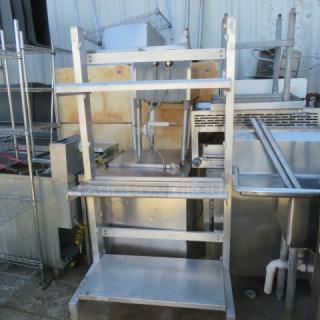 One Aluminum Dunnage Rack With 3 Shelves, 2 Are Adjustable. 38X24X72