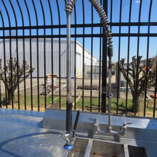 One Stainless Steel Table With Sink, Drain Basket, Hose Sprayer, And A SS Under Shelf. 103.5X48X43 - Image 2 of 3