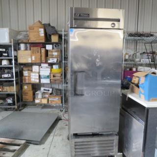 One True 1 Door Freezer With 3 Racks On Casters. Model# T-23F. 115 Volt. Not WORKING. 27X30X83