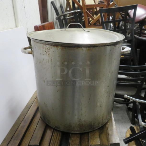 One HEAVY DUTY Stainless Steel Stock Pot With Lid. 20X20 - Image 1 of 1