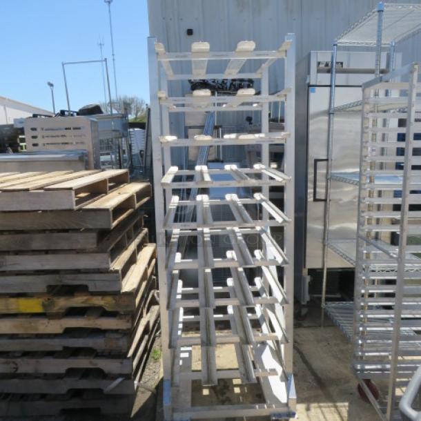 One Aluminum 10lb Can Rack On Casters. 25.5X34X76 - Image 1 of 2