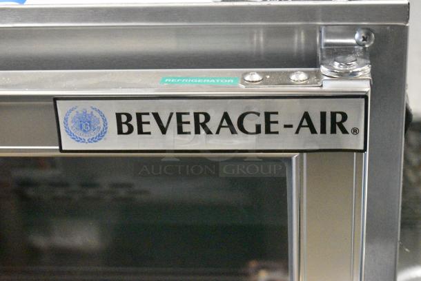 BRAND NEW SCRATCH AND DENT! Beverage Air UCR34HC-25 Stainless Steel Commercial 2 Door Undercounter Cooler Merchandiser. Comes w/ Commercial Casters. 115 Volts, 1 Phase. Tested and Working! - Image 2 of 9