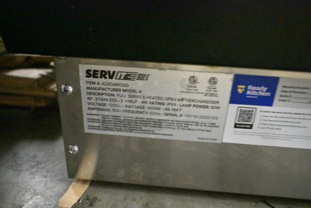 BRAND NEW SCRATCH AND DENT! ServIt OAM-138D 48" Full Service Slanted 2-Shelf Countertop Heated Display Merchandiser. 120 Volts, 1 Phase. Tested and Working! - Image 6 of 6