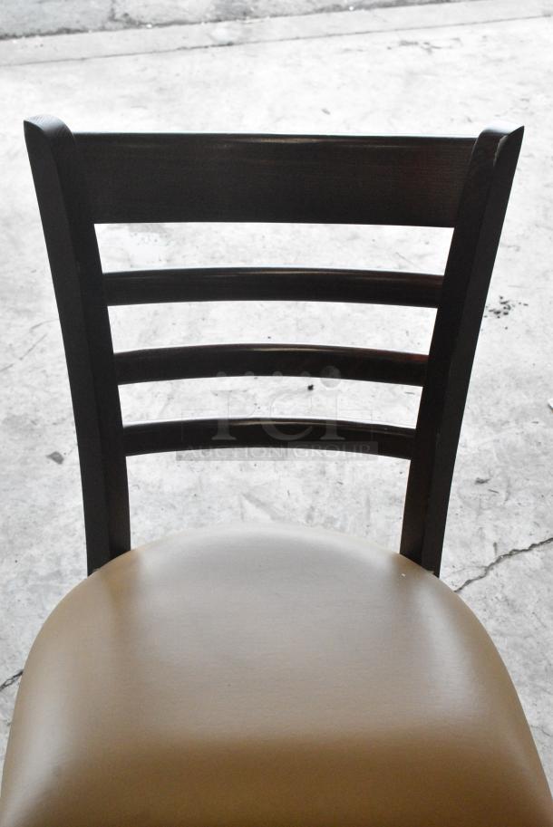 16 BRAND NEW SCRATCH AND DENT! Lancaster Table & Seating 164CLADMAHFR Wooden Dining Height Ladder Back Chair. 16 Times Your Bid! - Image 3 of 5