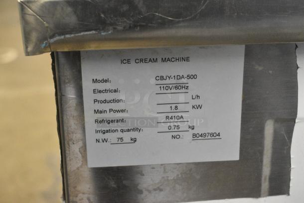 Vevor CBJY-1DA-500 Stainless Steel Commercial Floor Style Rolled Ice Cream Machine on Commercial Casters. 110 Volts, 1 Phase. Tested and Working! - Image 7 of 7