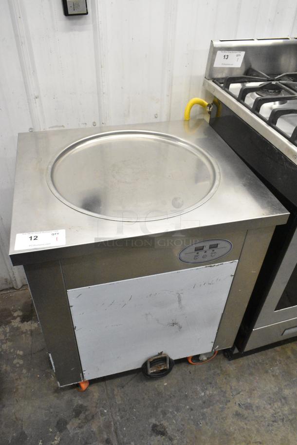 Vevor CBJY-1DA-500 Stainless Steel Commercial Floor Style Rolled Ice Cream Machine on Commercial Casters. 110 Volts, 1 Phase. Tested and Working! - Image 1 of 9