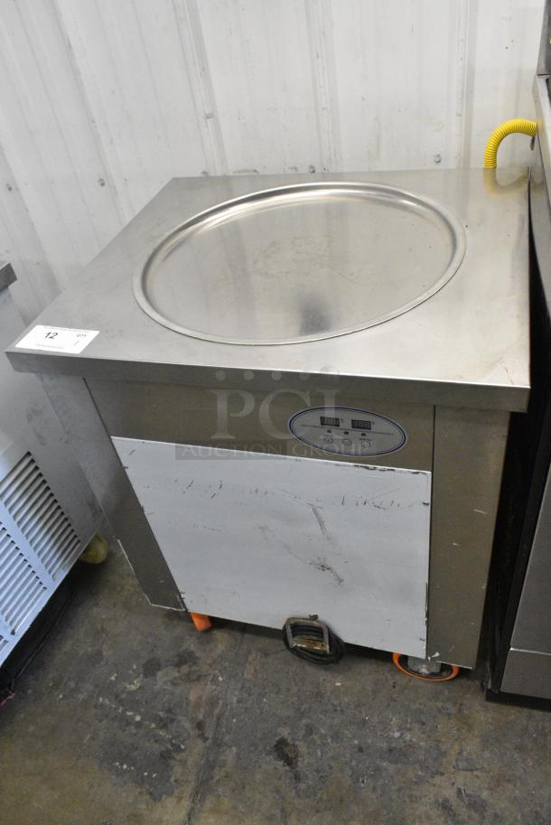 Vevor CBJY-1DA-500 Stainless Steel Commercial Floor Style Rolled Ice Cream Machine on Commercial Casters. 110 Volts, 1 Phase. Tested and Working! - Image 2 of 9