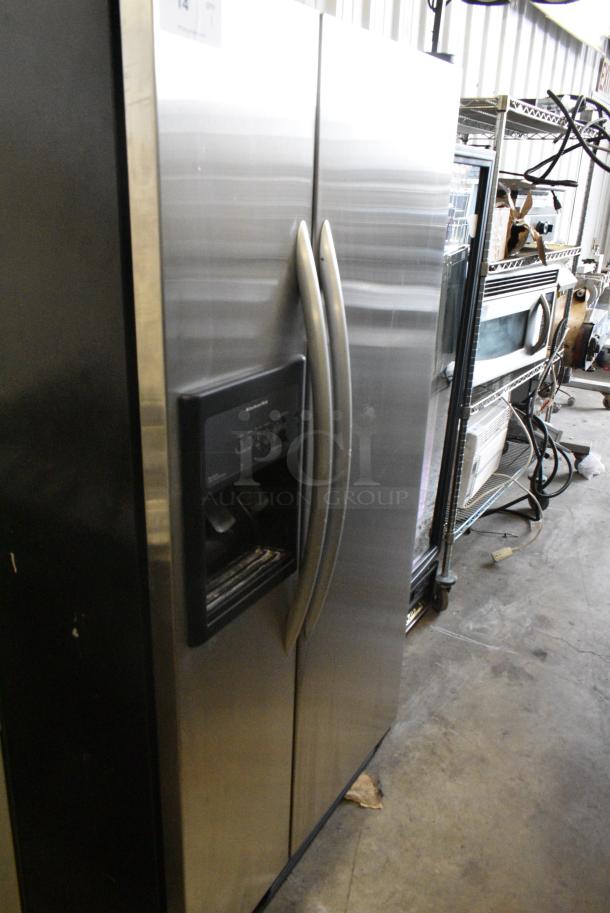 KitchenAid KSRP22FSSS00 Stainless Steel Cooler w/ Freezer, Water and Ice Dispenser. 115 Volts, 1 Phase. Tested and Working! - Image 2 of 10