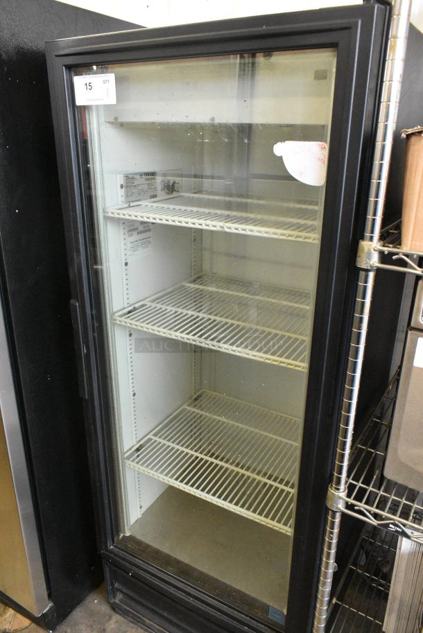 True GDM-12EM-LD Metal Commercial Single Door Reach In Cooler Merchandiser w/ Poly Coated Racks. 115 Volts, 1 Phase. Tested and Does Not Power On - Image 1 of 5