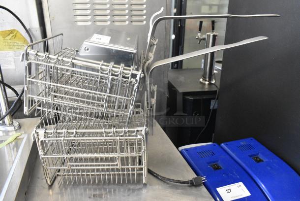 3 Various Metal Items Including Paper Towel Dispenser and 2 Fry Baskets. 3 Times Your Bid! - Image 1 of 7