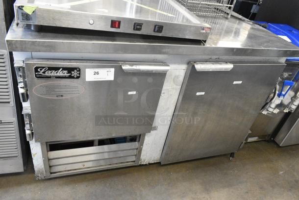 2019 Leader NLB48 Stainless Steel Commercial 2 Door Undercounter Cooler on Commercial Casters. 115 Volts, 1 Phase. Tested and Powers On But Does Not Get Cold - Image 1 of 8