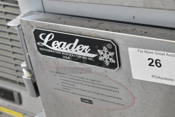 2019 Leader NLB48 Stainless Steel Commercial 2 Door Undercounter Cooler on Commercial Casters. 115 Volts, 1 Phase. Tested and Powers On But Does Not Get Cold - Image 3 of 8