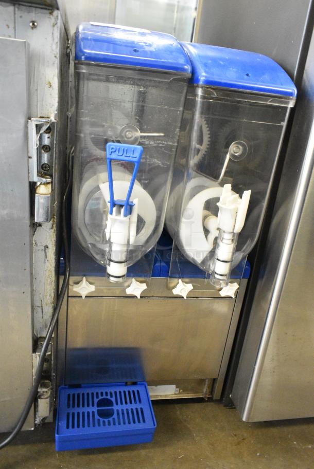 Stainless Steel Commercial Countertop 2 Hopper Slushie Machine. Missing 1 Drip Tray. 115 Volts, 1 Phase. Tested and Powers On But Does Not Get Cold and 1 Auger Does Not Move - Image 2 of 10