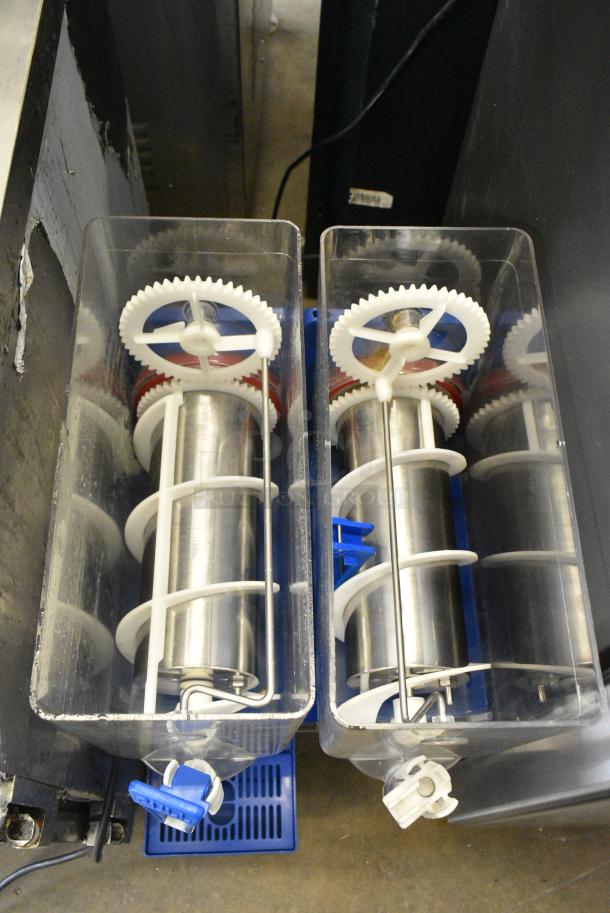 Stainless Steel Commercial Countertop 2 Hopper Slushie Machine. Missing 1 Drip Tray. 115 Volts, 1 Phase. Tested and Powers On But Does Not Get Cold and 1 Auger Does Not Move - Image 4 of 10