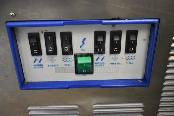 Stainless Steel Commercial Countertop 2 Hopper Slushie Machine. Missing 1 Drip Tray. 115 Volts, 1 Phase. Tested and Powers On But Does Not Get Cold and 1 Auger Does Not Move - Image 10 of 10