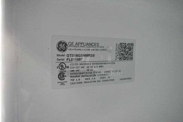 General Electric GE GTS18GSHMRSS Stainless Steel Cooler w/ Freezer. 110-127 Volts, 1 Phase. Tested and Working! - Image 8 of 8