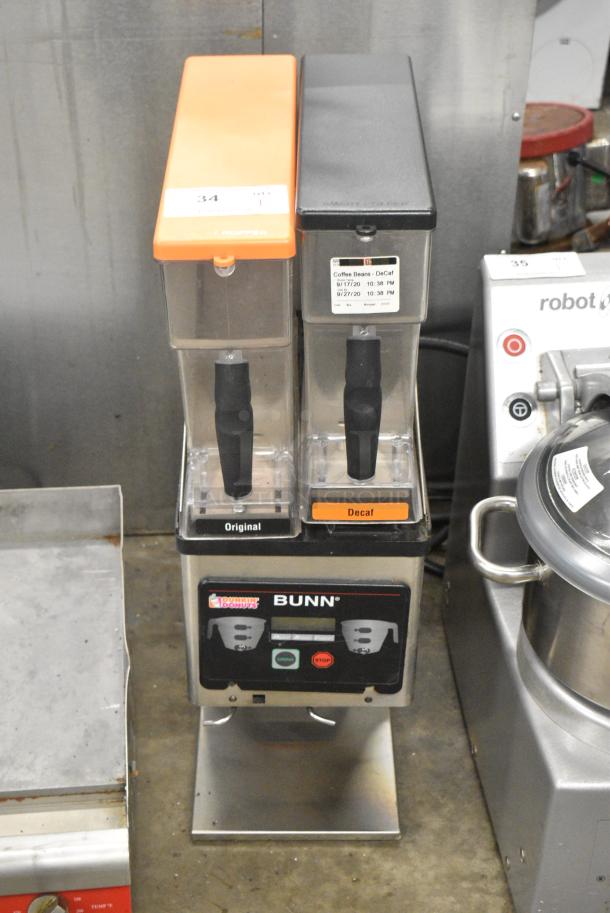Bunn MHG Stainless Steel Commercial Countertop 2 Hopper Coffee Bean Grinder. 120 Volts, 1 Phase. Tested and Working! - Image 1 of 8