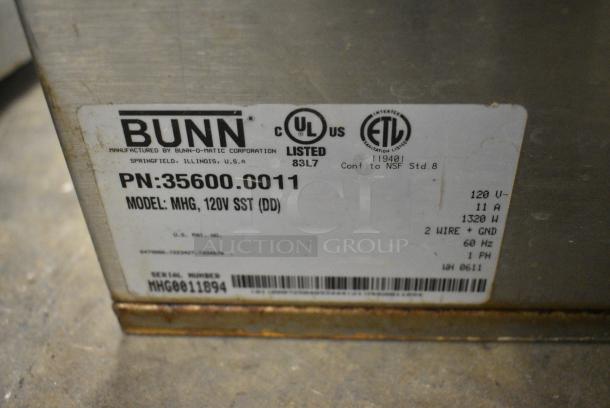Bunn MHG Stainless Steel Commercial Countertop 2 Hopper Coffee Bean Grinder. 120 Volts, 1 Phase. Tested and Working! - Image 8 of 8