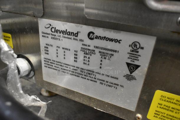 Cleveland 22CET3.1 Stainless Steel Commercial Countertop Electric Powered Single Deck Steam Cabinet. 208/220-240 Volts, 3 Phase. - Image 5 of 5