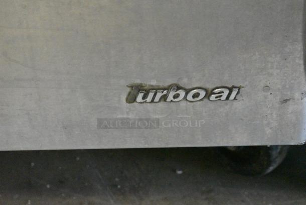 Turbo Air TUR-72SD-N Stainless Steel Commercial 3 Door Work Top Cooler w/ 2 Tier Over Shelf on Commercial Casters. 115 Volts, 1 Phase. Tested and Working! - Image 3 of 8