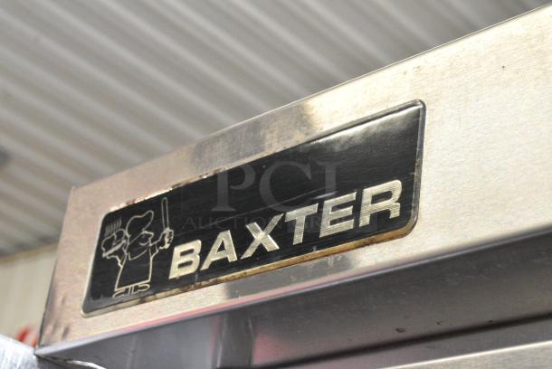 Baxter Stainless Steel Commercial Natural Gas Powered Mini Rotating Rack Oven on Double Pan Rack w/ Commercial Casters. - Image 3 of 8